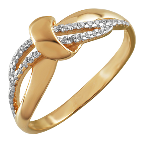 Кольцо, золото, фианит, 4179